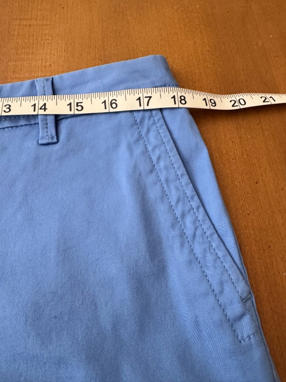 Talbots Blue Chino Shorts Classic Flat Front Tailored Preppy Stretch - Picture 3 of 9